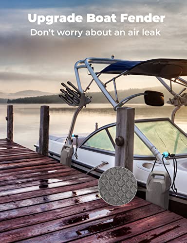 KEMIMOTO Boat Dock Bumpers 2 Pack – Durable Foam Fenders with Reinforced Ropes for 15-25 ft Boats