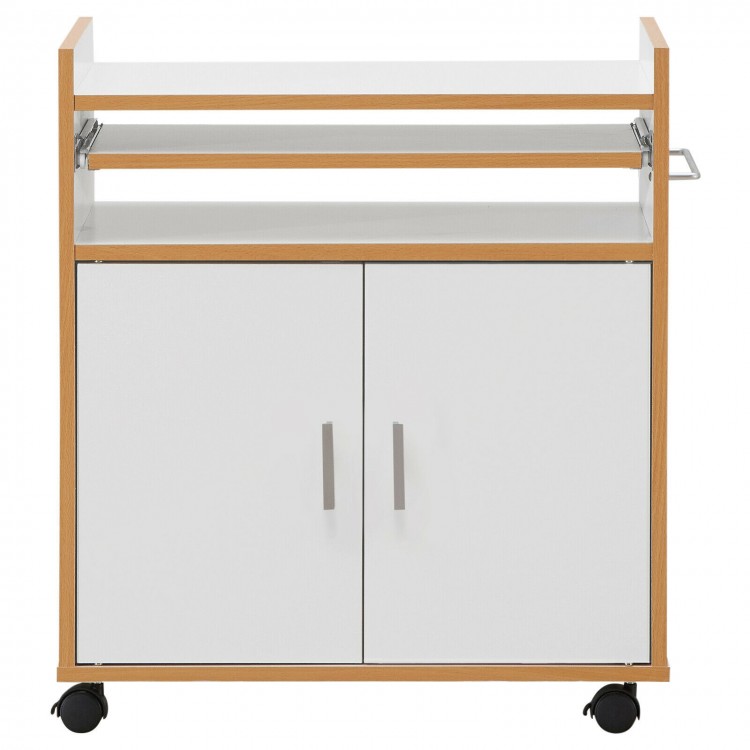Kitchen Island on Wheels with Removable Shelf and Towel Rack
