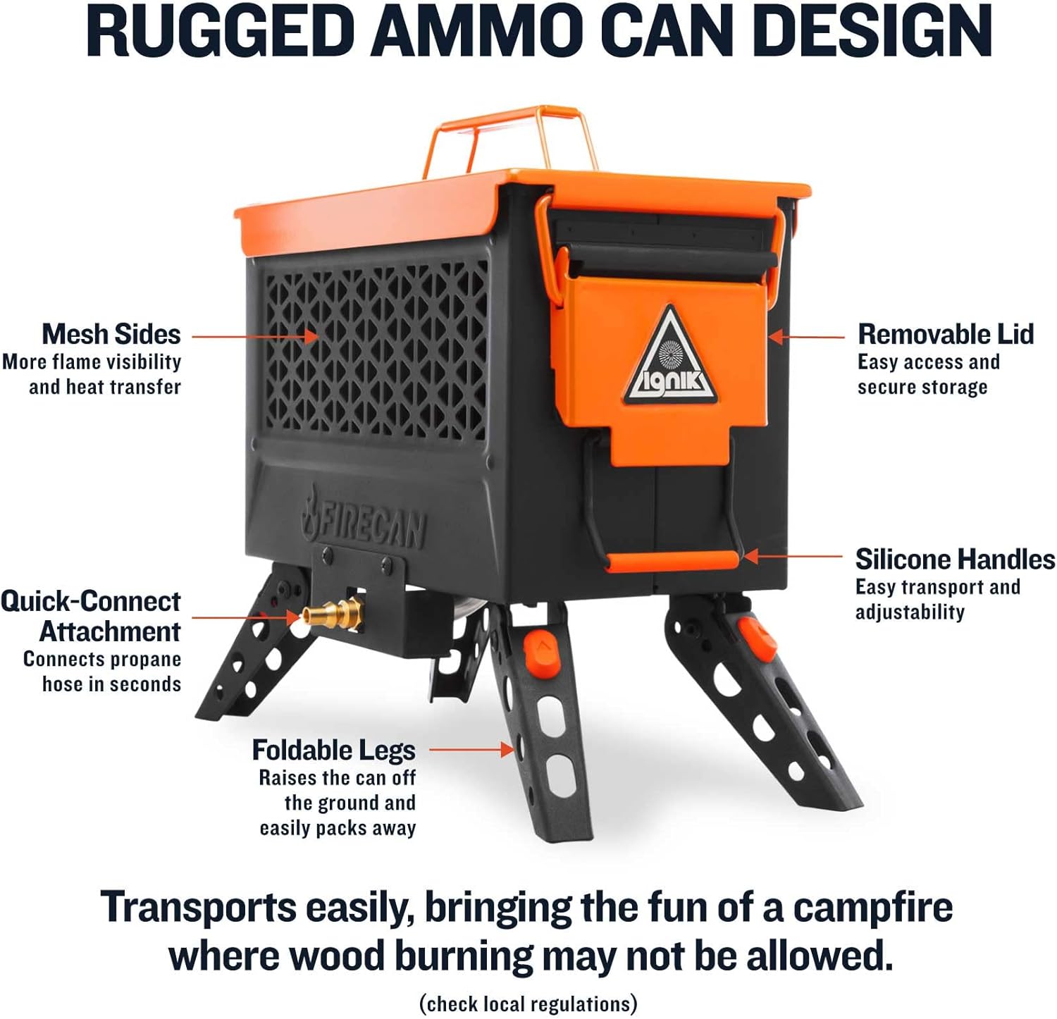 Gas Growler Standard 5lb + FireCan Fire Pit
