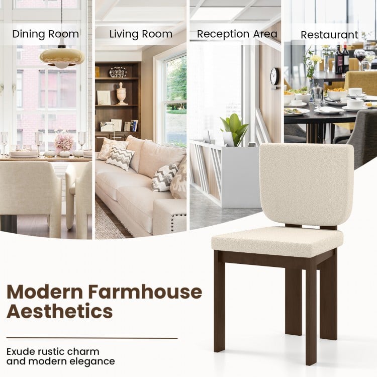 Wooden Dining Chair Set of 2 with Rubber Wood Leg for Home Office Living Room