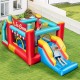 5-in-1 Ice Cream Inflatable Bounce House with Ball Pit and Slide with 520W Blower