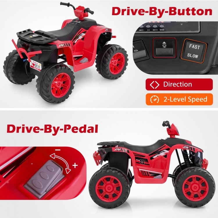 24V Kids Ride-On Electric ATV with Wireless Connection for Toddlers 3-8 Years Old