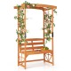 6.2 FT Tall Patio Garden Arbor with Pergola and 2-Seat Bench for Garden Lawn Backyard Decoration