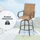 2 Pieces 360 Rotating Bar Stool Set with Armrests for Patio