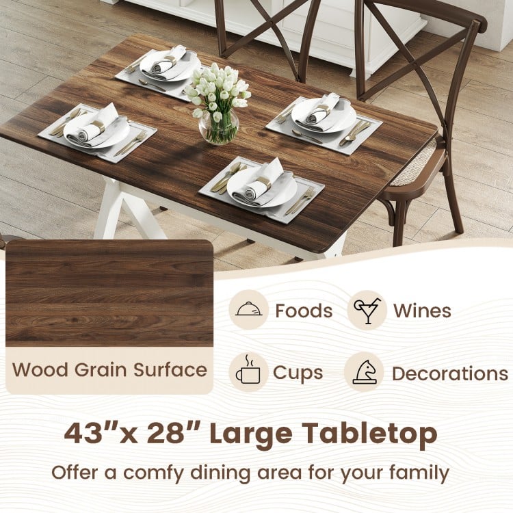 Modern Dining Table Wooden Kitchen Table with X-shaped Frame
