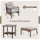 5 Pieces Wicker Patio Furniture Set Ottomans and Cushions and 2-Tier Tempered Glass Side Table