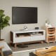 Media Console with 2 Pull-Out Drawers and Open Compartment for TVs up to 50 Inch