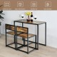 3 Pieces Dining Set Compact Table and 2 Chair with Metal Frame for Small Space