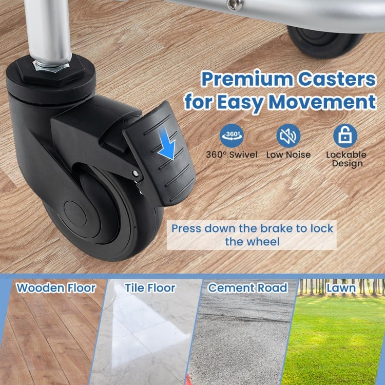 4-in-1 Foldable Bedside Commode Chair with Brakes and Bucket and Footrest