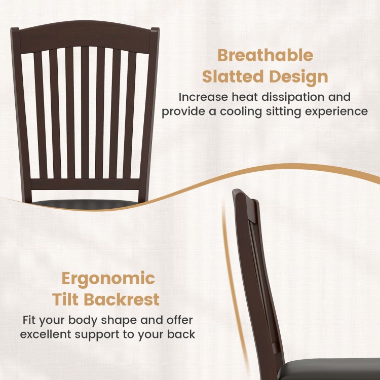 Dining Chairs Set of 2 Kitchen Side Chairs Mid-century Armless Dinette Chairs