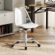 Armless Rolling Office Chair with Swivel Seat and PU Leather Cushion