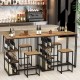 3-Piece Bar Table Set for 2 Bar-Height Dining Table with 2 Stools