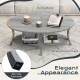 Oval Coffee Table 2-Tier Center Table with Storage Shelf