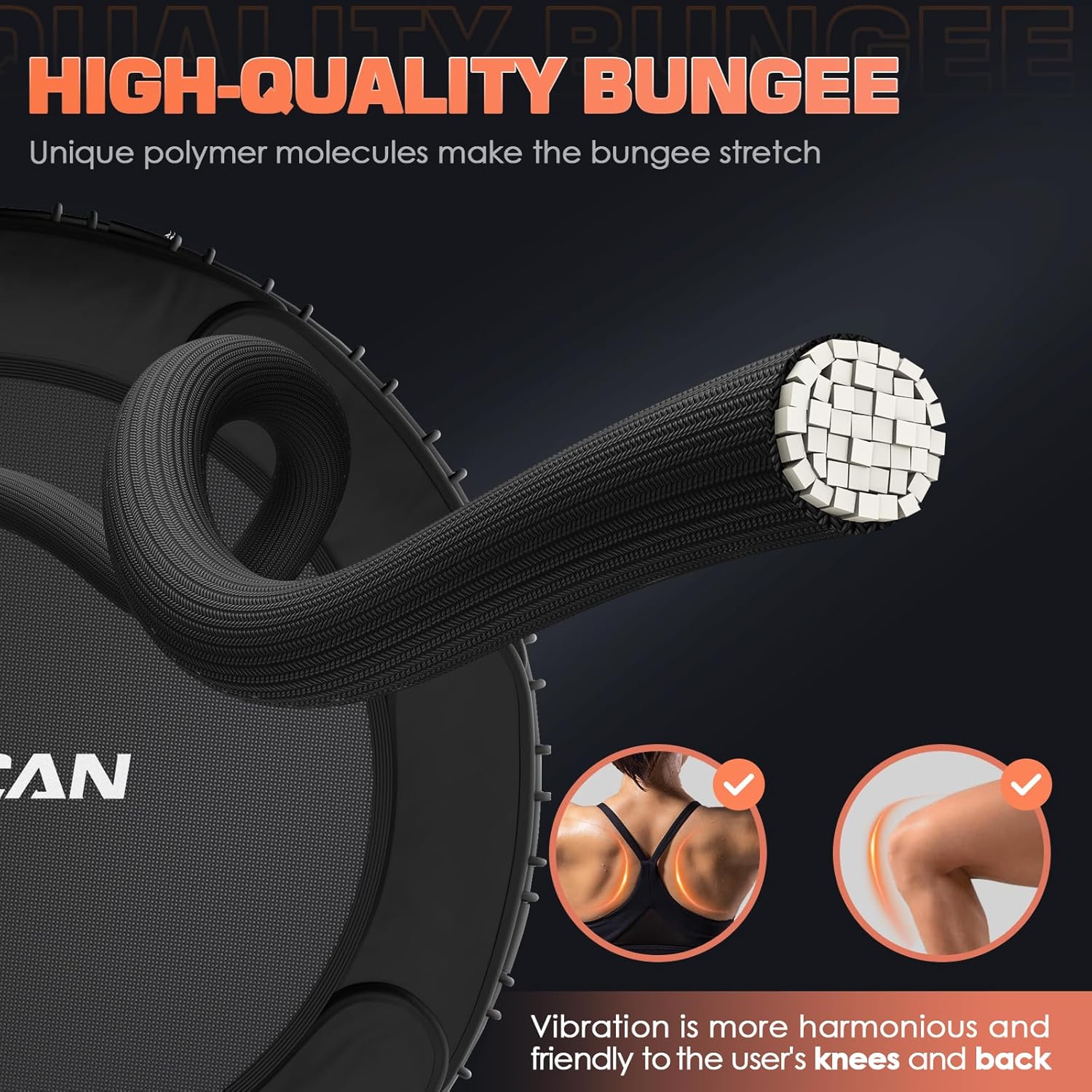 BCAN 450/550 LBS Foldable Mini Trampoline, 40