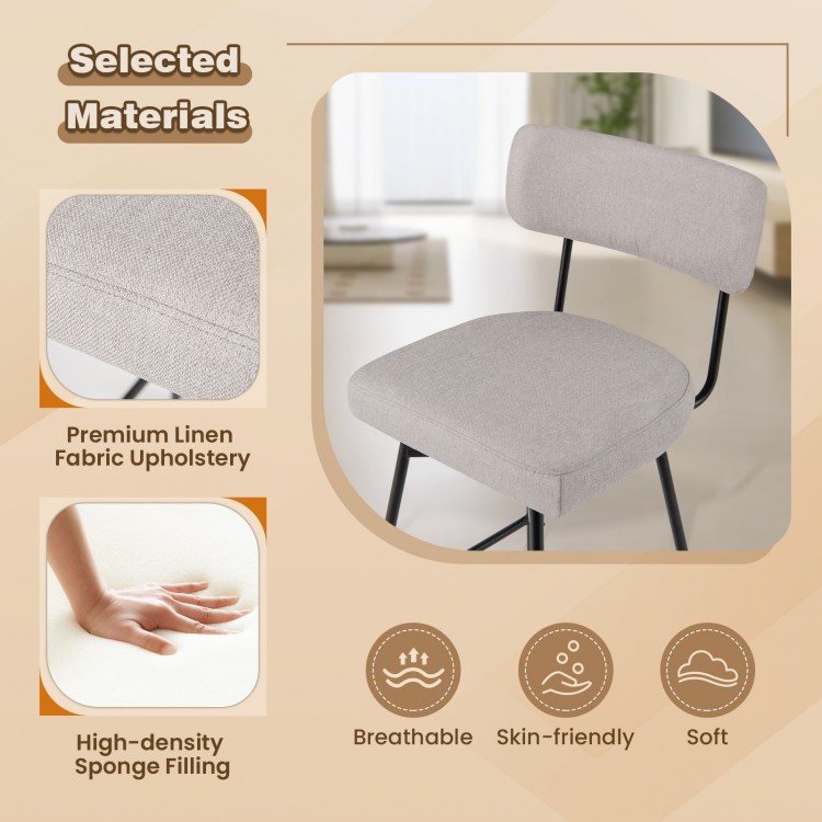 25 Inch 2 Pieces Modern Upholstered Bar Stools with Back and Footrests