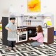 Corner Kids Play Kitchen with Washing Machine and Ice Maker Gift for Boys Girls