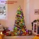 6/7.5 Feet Pre-Lit Artificial Christmas Tree with 11 Modes and Metal Stand