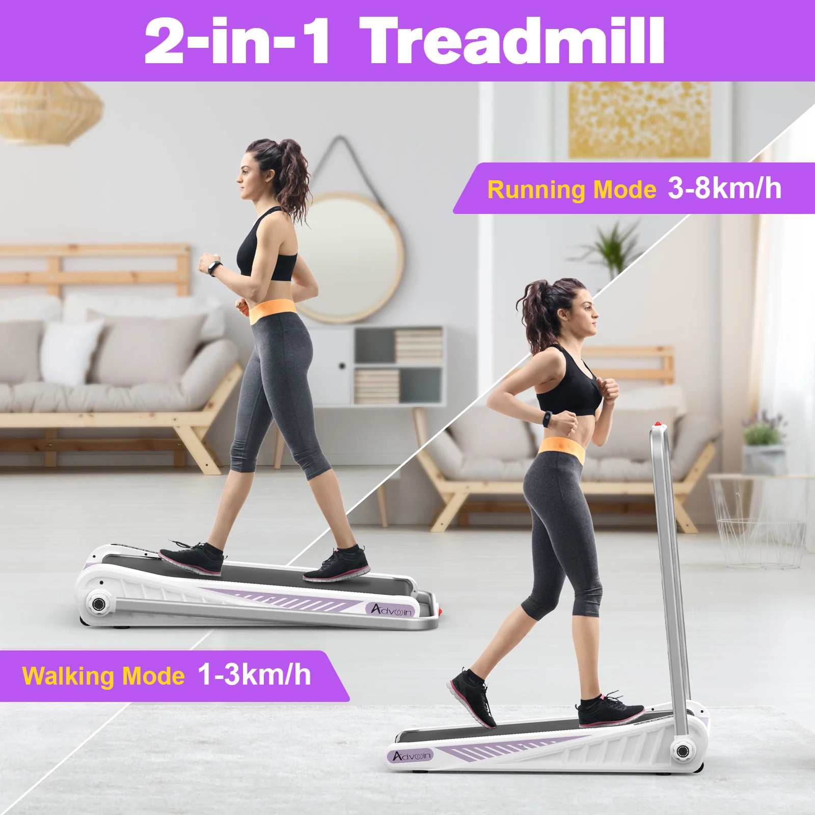 Treadmill Compact Walking Pad White