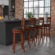Set of 2 360° Bar Stools with PU Upholstered Seats