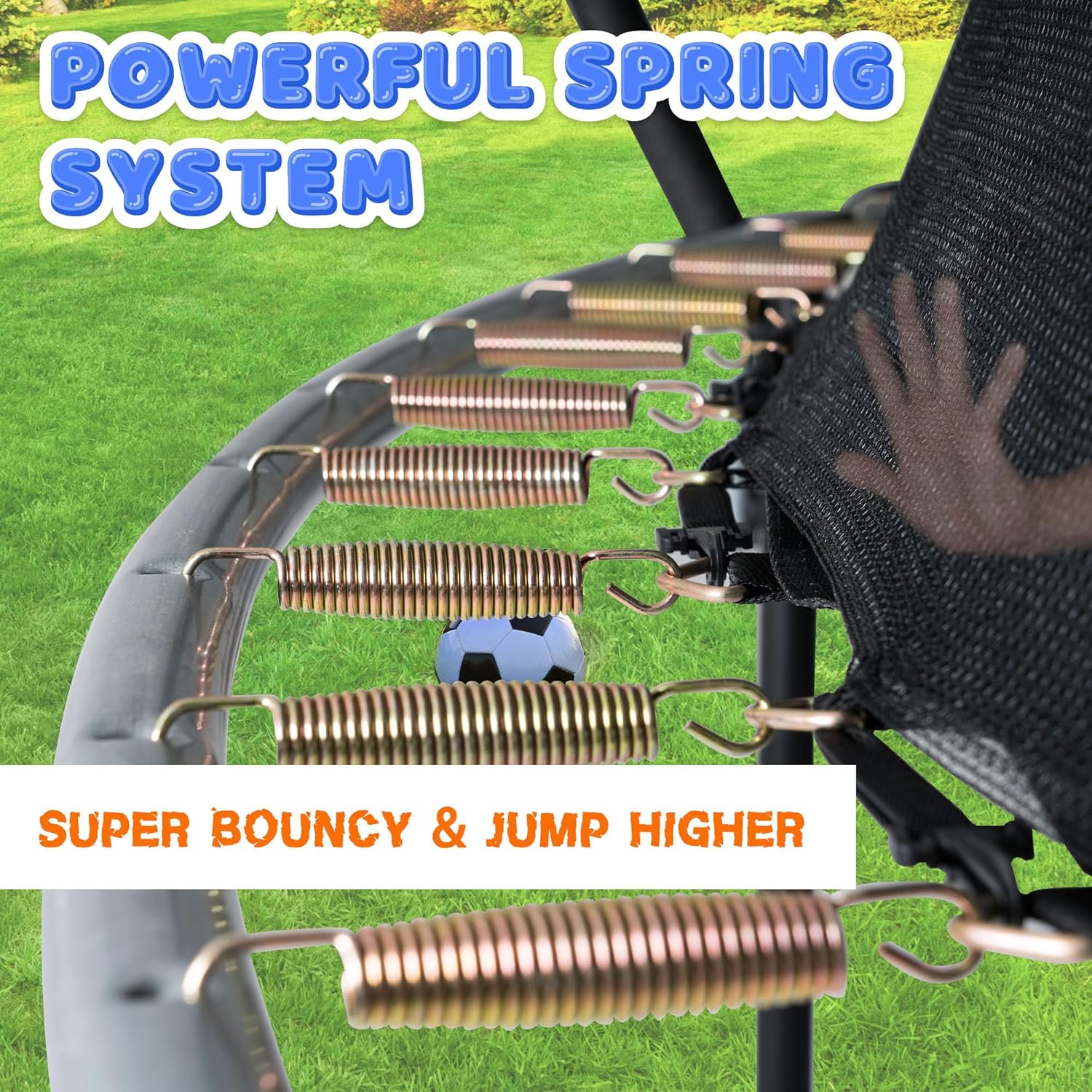 Trampoline 8FT 10FT 12FT 14FT 16FT, Recreational Trampolines with Enclosure Net and Ladder, Outdoor Anti-Rust Trampolines for Kids and Adults, ASTM Approved