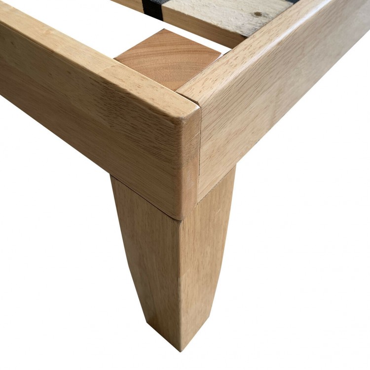 14 Inch Queen Size Rubber Wood Platform Bed Frame with Wood Slat Support