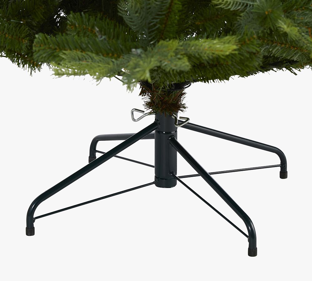 Lit North Carolina Spruce Faux Christmas Tree – Bendable Branches, Warm-White Lights, Includes Stand, PE/PVC, Two Sizes Available