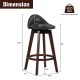 2 Pieces Cushioned Swivel Bar Stool Set with Low Back
