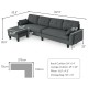 Reversible Sectional Sofa Couch L-Shaped Sofa Couch with Ottoman