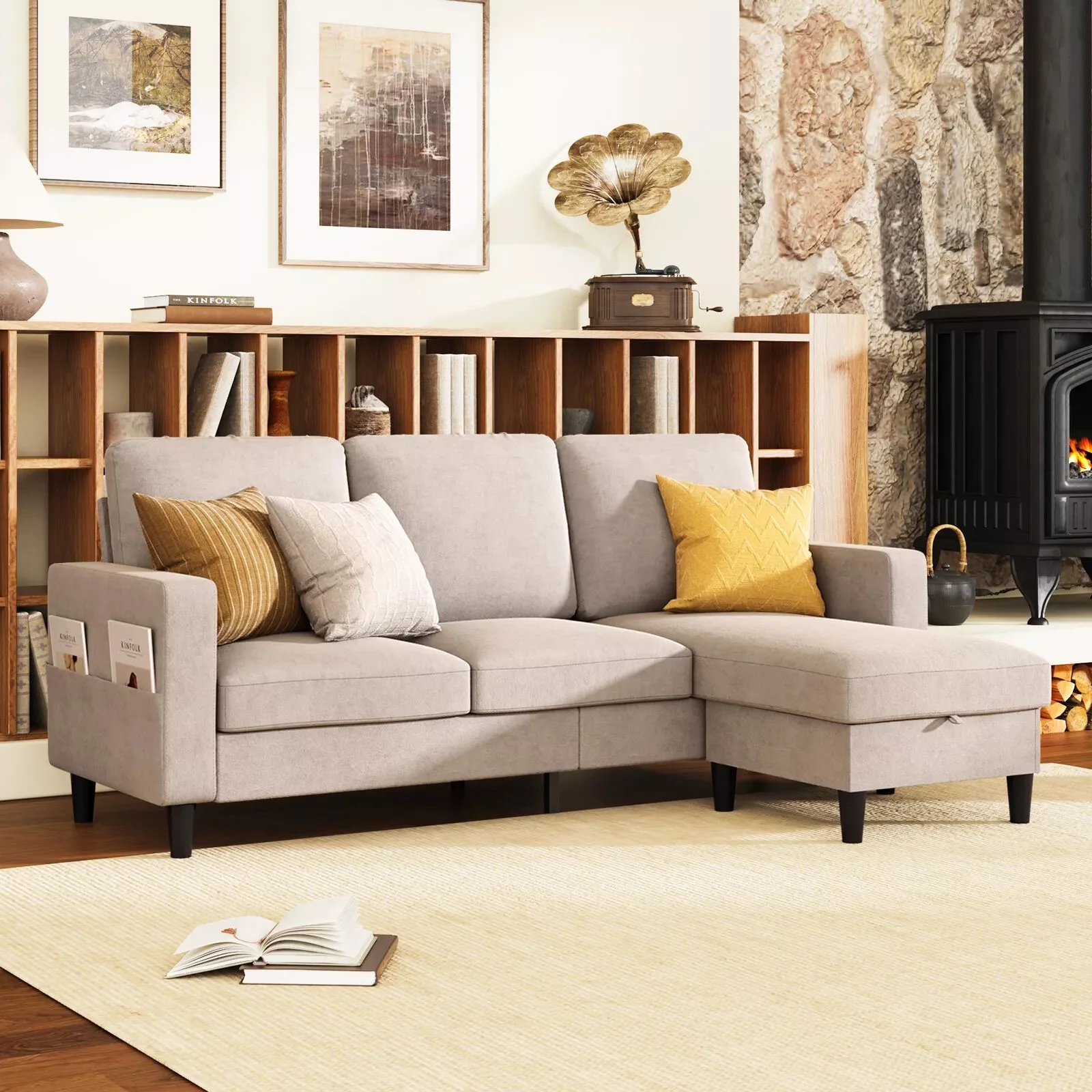 3 Seater Sofa Lounge Set Beige