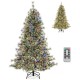6/7.5/9 FT Artificial Christmas Tree Pre-Lit Hinged Holiday Tree with 360° Quick Power Connector