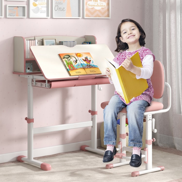 Height Adjustable Kids Study Desk with Tilt Desktop