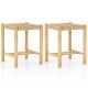Dining Stool Set of 2 with Rubber Wood Frame