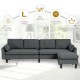 Reversible Sectional Sofa Couch L-Shaped Sofa Couch with Ottoman
