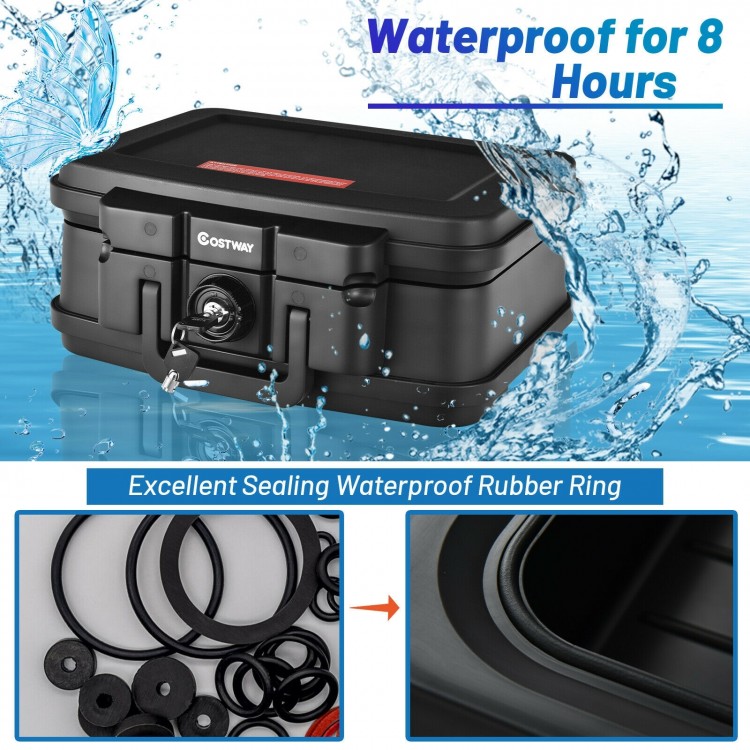 Fireproof Waterproof 30 Minute Safe Box with Lock and Handle