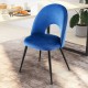 Dining Chair Set of 2 with Metal Base and Adjustable Pads
