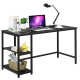 47/55 Inch Computer Desk Office Study Table Workstation Home with Adjustable Shelf Black