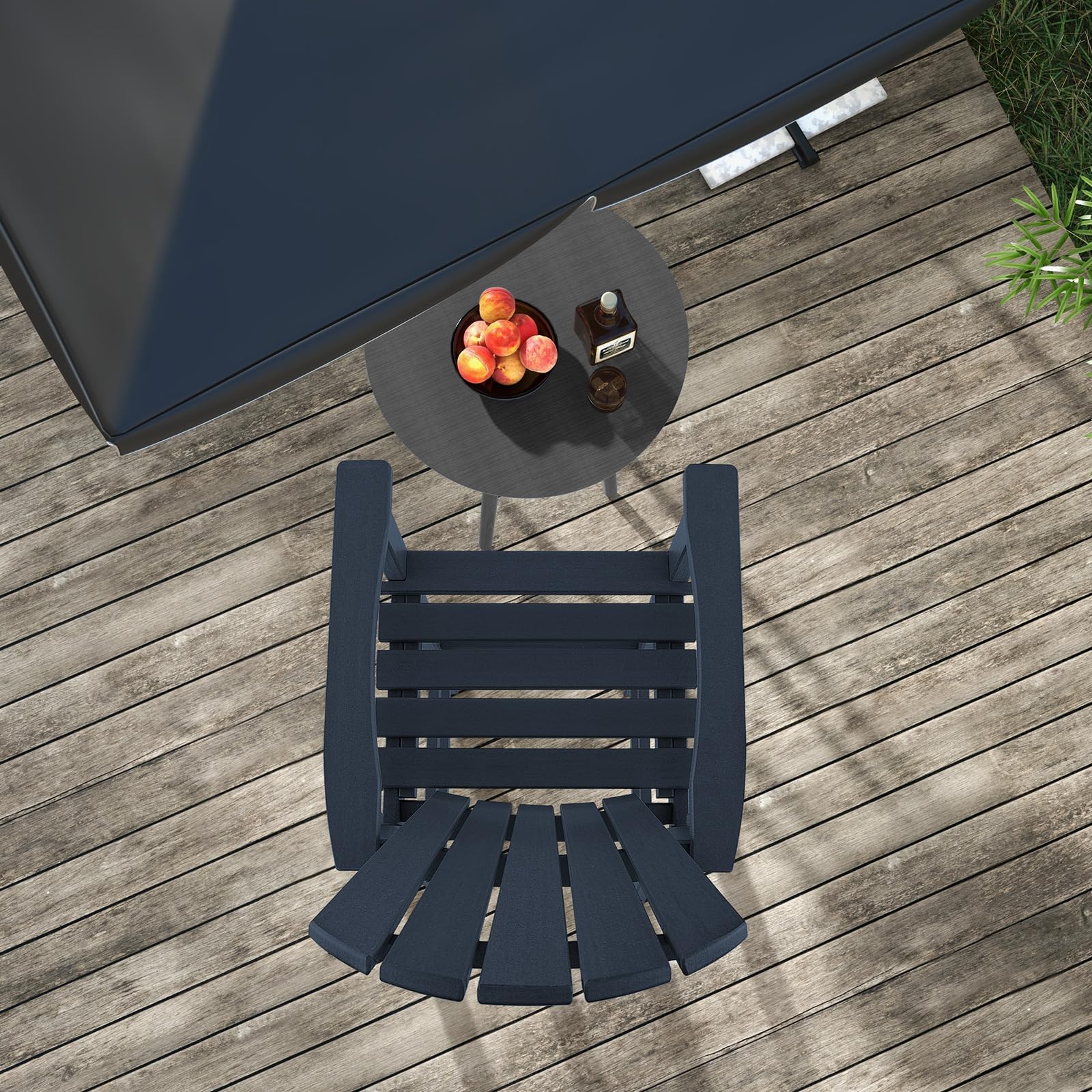 Outdoor HDPE Tall Adirondack Chairs with Armrests & Footrest, 30