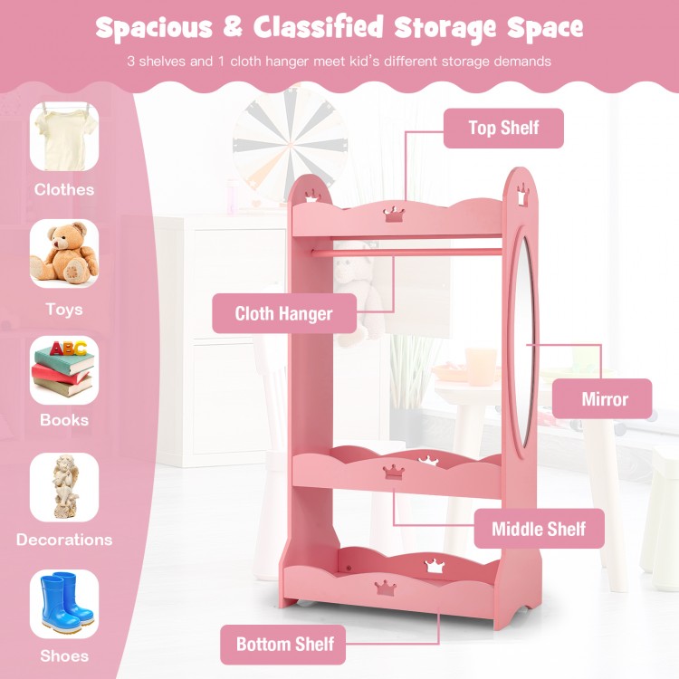 Kids Pretend Costume Closet with Mirror