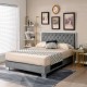 Full/Queen Size Upholstered Bed Frame with Velvet Headboard