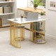Rectangular Dining Table Set for 2 with 2-tier Storage Shelf for Small Space Dining Room