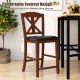 24 Inch Upholstered Dining Chair with Hollowed High Backrest Set of 2