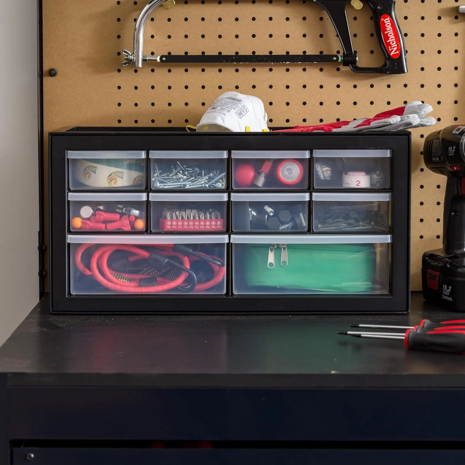 IRIS USA Screw Tool Organizer Small Parts Cabinet Chest, 44-Drawer Hardware Electronics Nuts Bolts Storage Drawers Organization Toolbox Garage Craft Business Teacher Beads Scrapbook Art Hobby - Black