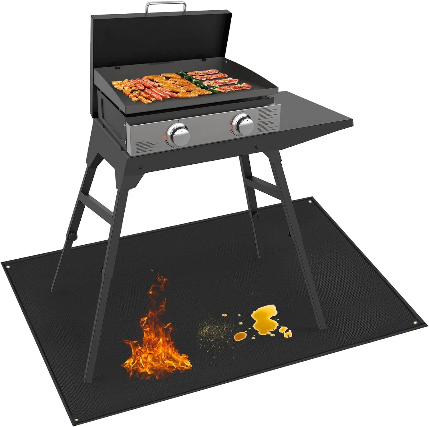 Blackstone Under Grill Mat 70′′x48′′ – Heat Resistant BBQ Protector for Griddles & Smokers