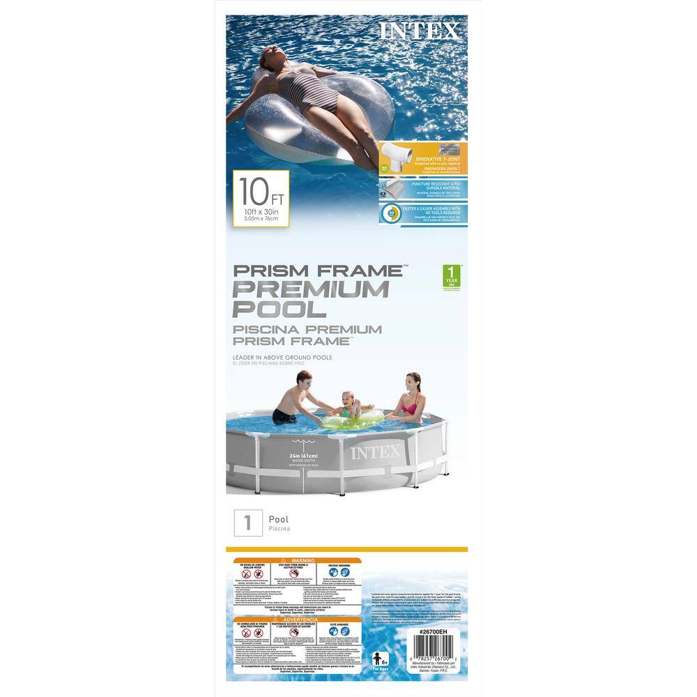 26700EH 10 ft. x 30 in. Prism Frame Steel Above Ground Outdoor Swimming Pool