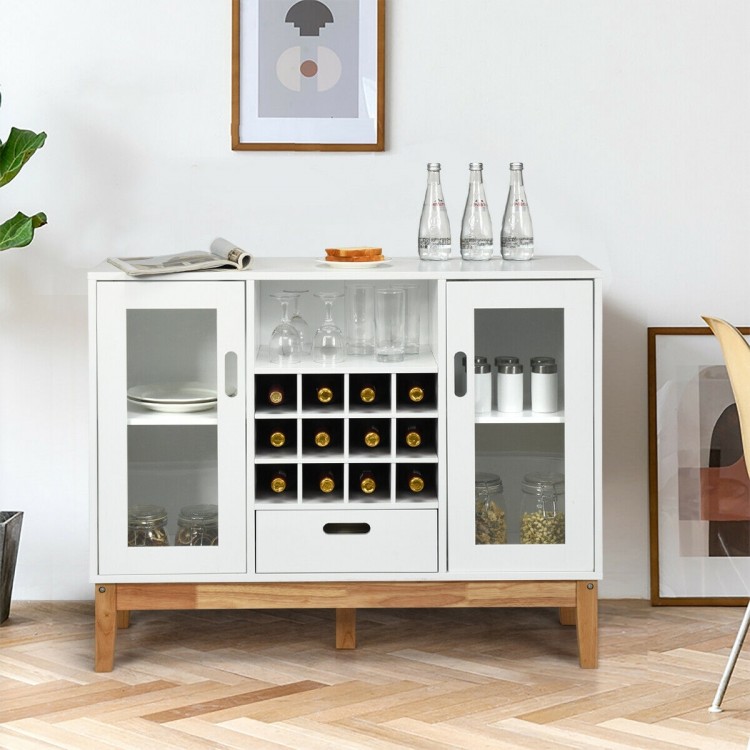 Wood Wine Storage Cabinet with Sideboard and Console