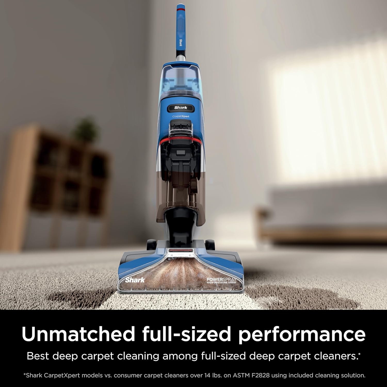 Upright Carpet, Area Rug & Upholstery Cleaner with StainStriker, Built-in Spot & Stain Cleaner, Perfect for Pets, Deep Cleaning & Tough Stain Removal, Carpet Shampooer, Cyan