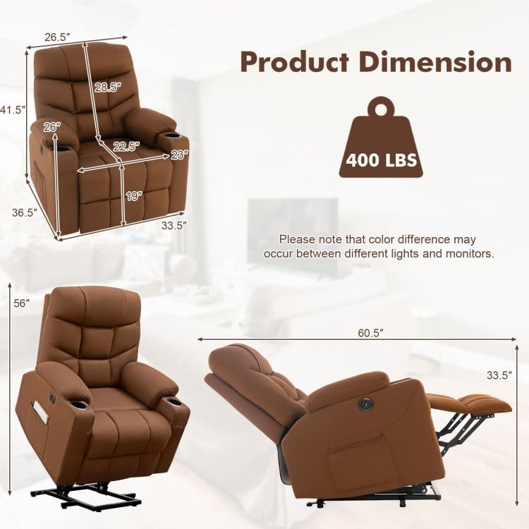 Electric Power Lift Recliner Chair with Vibration Massage and Lumbar Heat