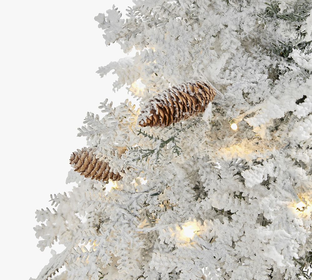 Montana Spruce Pre-Lit Artificial Christmas Tree – Flocked, LED Lights, PE/PVC, Posable Branches