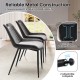 Dining Chair Set of 4 Faux Leather Upholstered Kitchen Chairs with Metal Legs