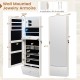 Wall Mounted Jewelry Armoire Organizer with Full-Length Frameless Mirror